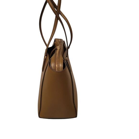 Tory Burch Emerson Brown Saffiano Leather Reva Logo Zip Tote Bag # 136091 - Picture 3 of 12